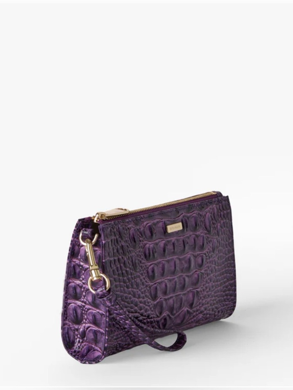NWT - Brahmin Daisy Wristlet in Heroic Purple w/dustbag & registration card - Picture 11 of 12